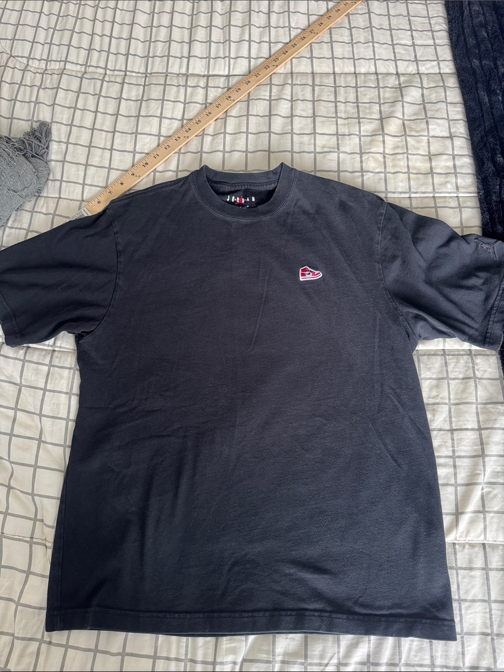 Jordan Black Short Sleeve Tee with Red Jumpman Patch